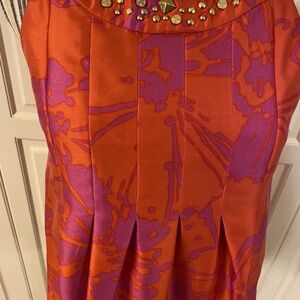 KATE SPADE New York $148 100% Silk Studded  Lined Tank Top Size S